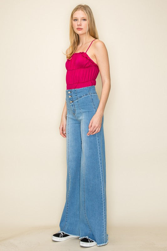Wide leg, denim pants, jeans, western