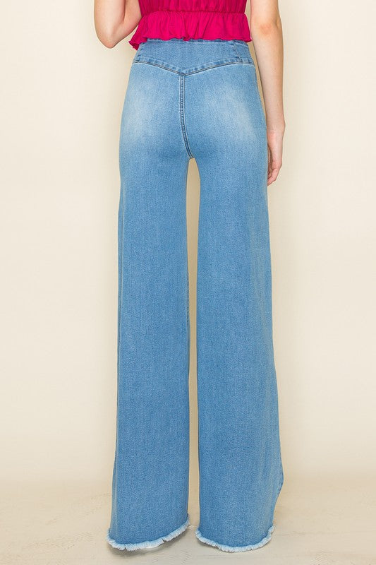 Wide leg, denim pants, jeans, western