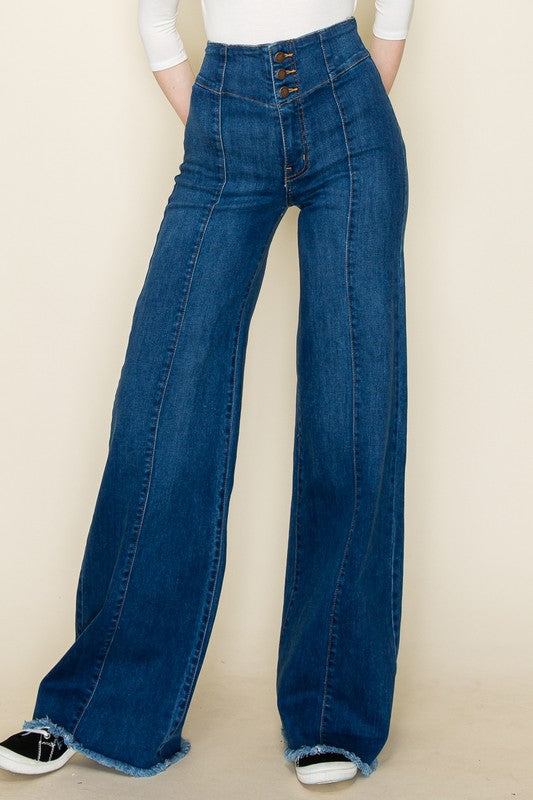 Wide leg, denim pants, jeans, western