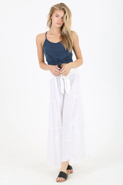 Angie Wide Leg Tiered Pant