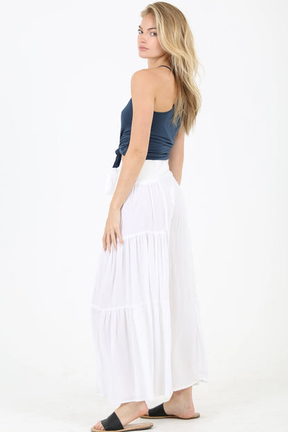Angie Wide Leg Tiered Pant