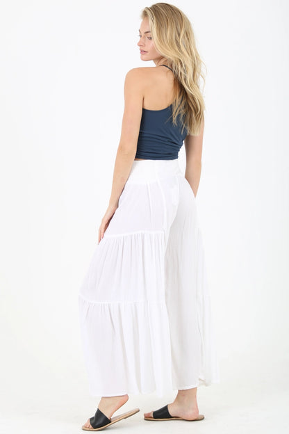 Angie Wide Leg Tiered Pant