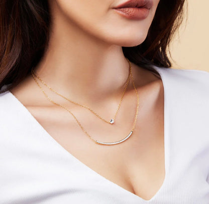 Smile Bar Double Layer Necklace
