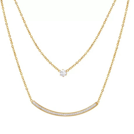 Smile Bar Double Layer Necklace
