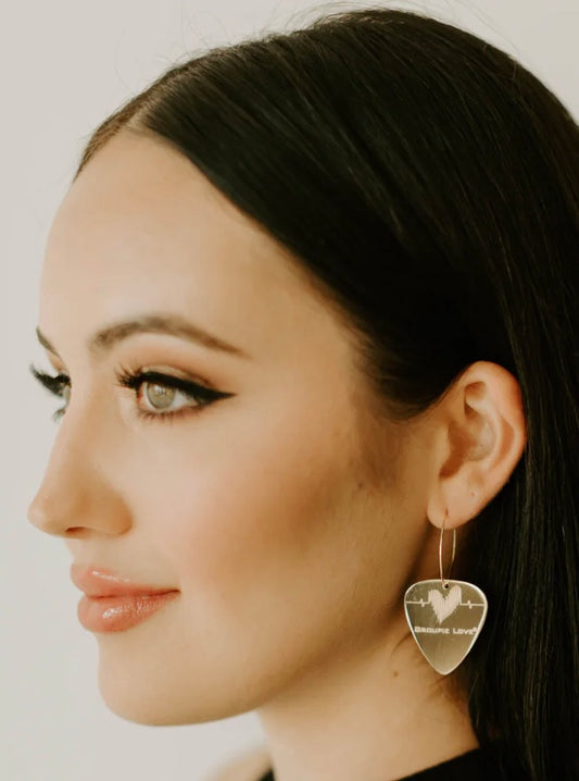 Hustle Gold Reversible Guitar Pick Earrings