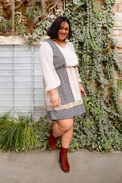 Floral Cuts Midi Dress