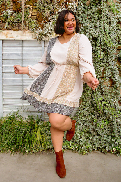 Floral Cuts Midi Dress