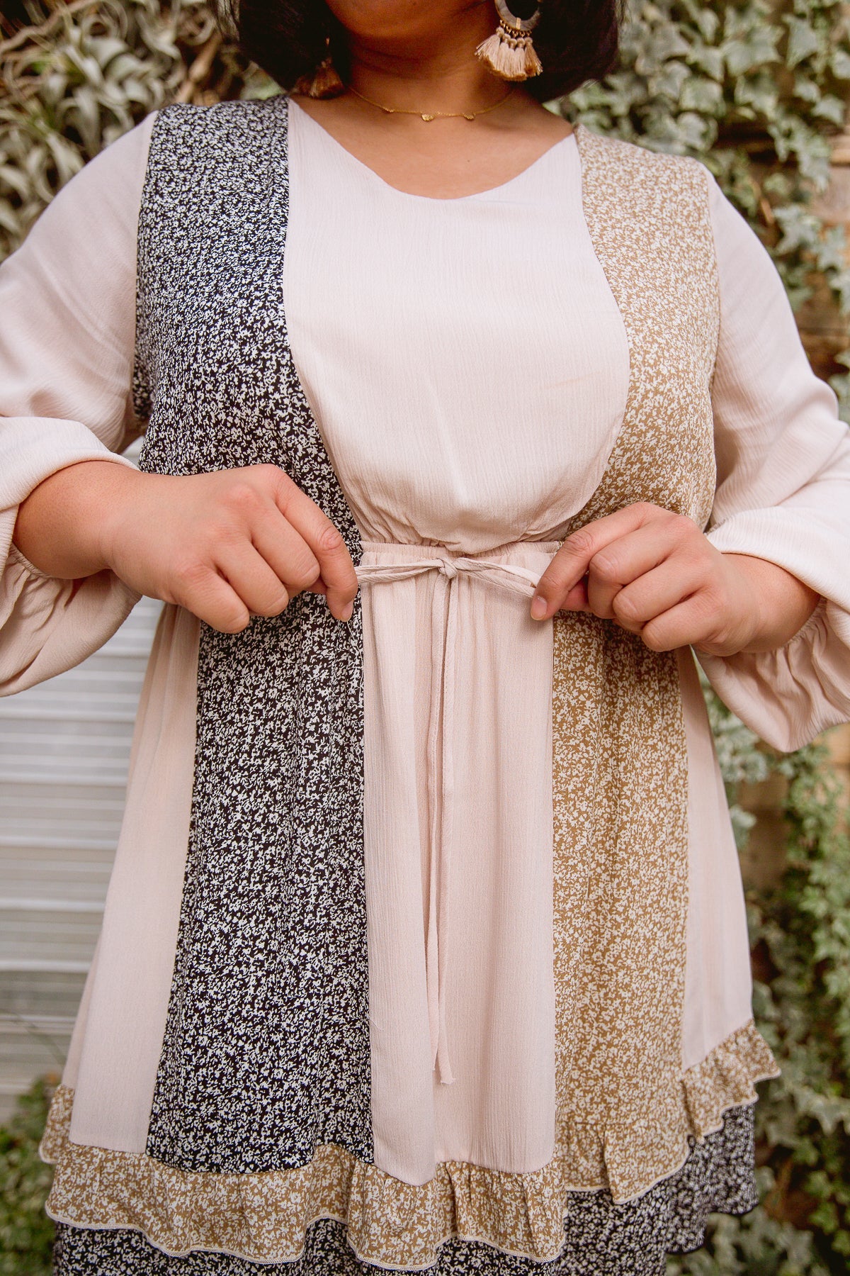 Floral Cuts Midi Dress