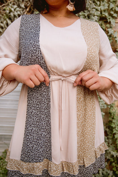 Floral Cuts Midi Dress