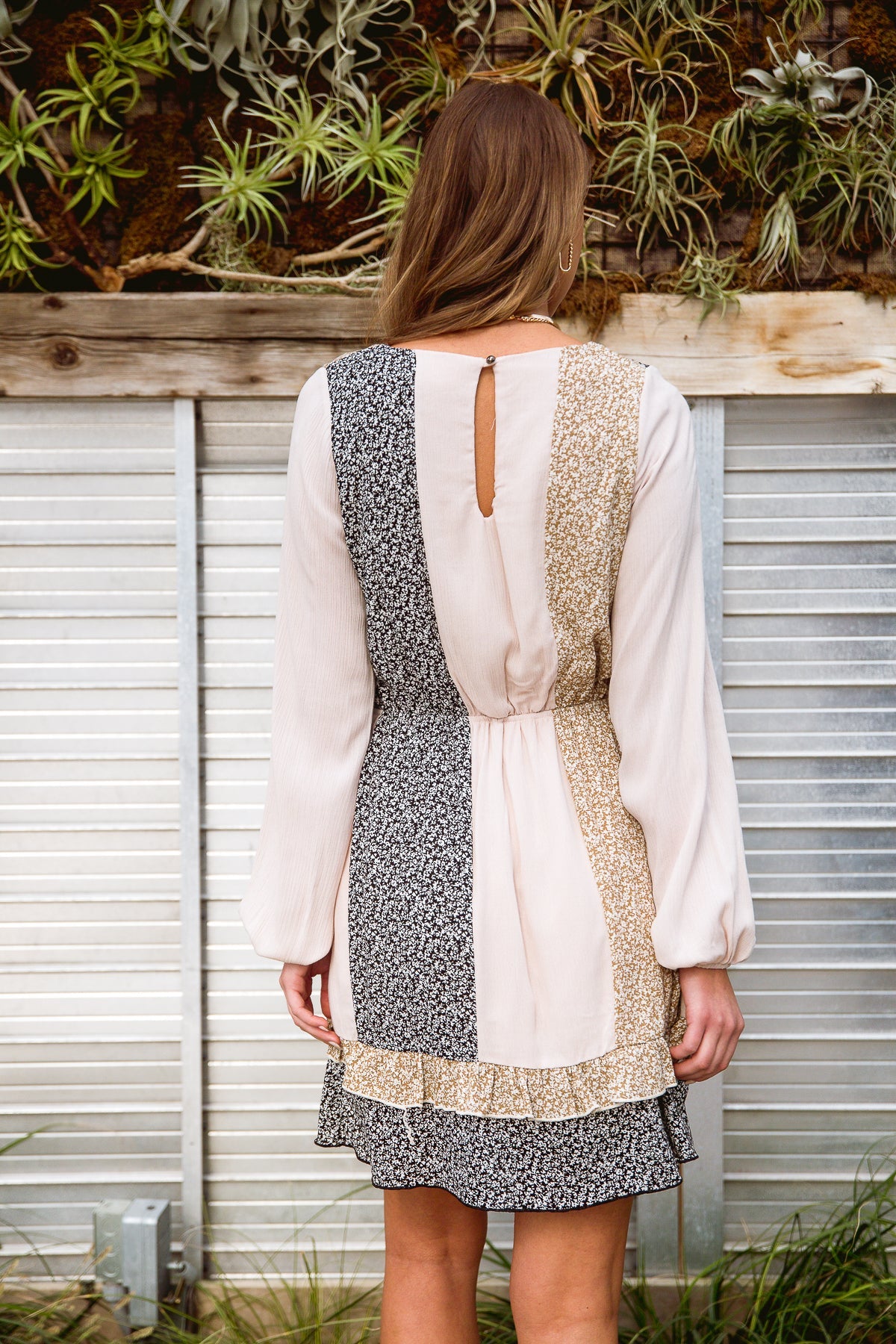 Floral Cuts Midi Dress